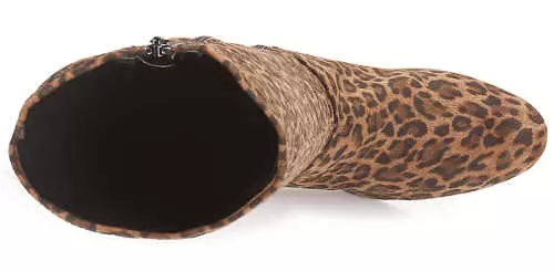 Дамски високи ботуши от имитация на леопардова кожа